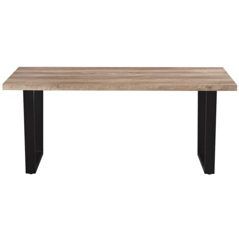 Table à manger ALTONIA – 180x90 cm – Effet bois de manguier – Pieds métal – Design industriel et chaleureux