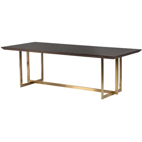 Table à manger Argos en acier inoxydable et frêne 240 x 100 x 77 cm