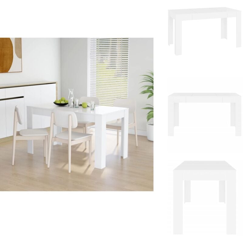 Vidaxl - Table à manger Blanc 140x74,5x76 cm Bois d'ingénierie - Table à Manger - Table Blanche - Table Design - Table Moderne - Table Extensible