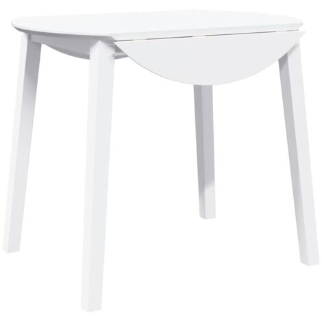 Table à manger blanc bois massif et caoutchouc CFW213182
