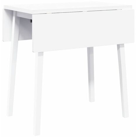 Table à manger blanc bois massif et caoutchouc CFW255275