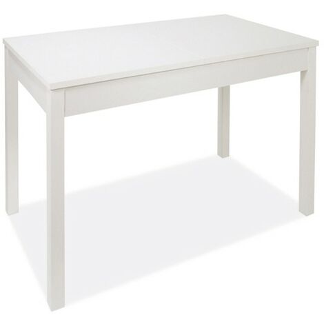 Table à manger blanche à rallonge entièrement en bois mélaminé cm 90x160 - 240
