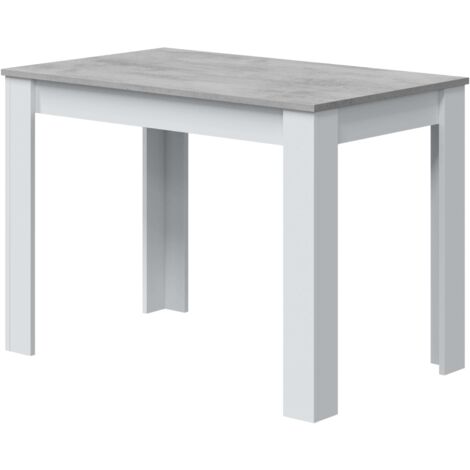 Table à manger blanche artik béton 109x67 cm – Design moderne pour 6 personnes – Résistante aux chocs et rayures – Idéale pour espaces réduits – Habitdesign
