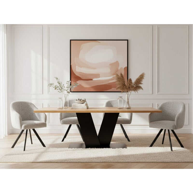 Table à manger victor bois massif de manguier 200 - Bobochic