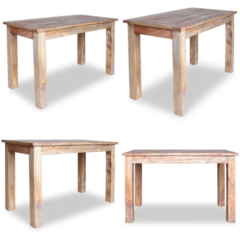 Table à manger bois d'acajou massif 120x60x77 cm - Table à Manger - Table En Bois - Table Acacia - Meubles Rustiques - Mobilier Vintage - Home &