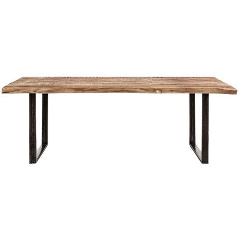Table à manger bois massif et métal 8 personnes L220 - CONNEMARA