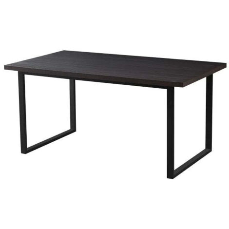 Table à manger bois noir 160x90 cm 4-6 couverts pied métal noir – BELGRADE