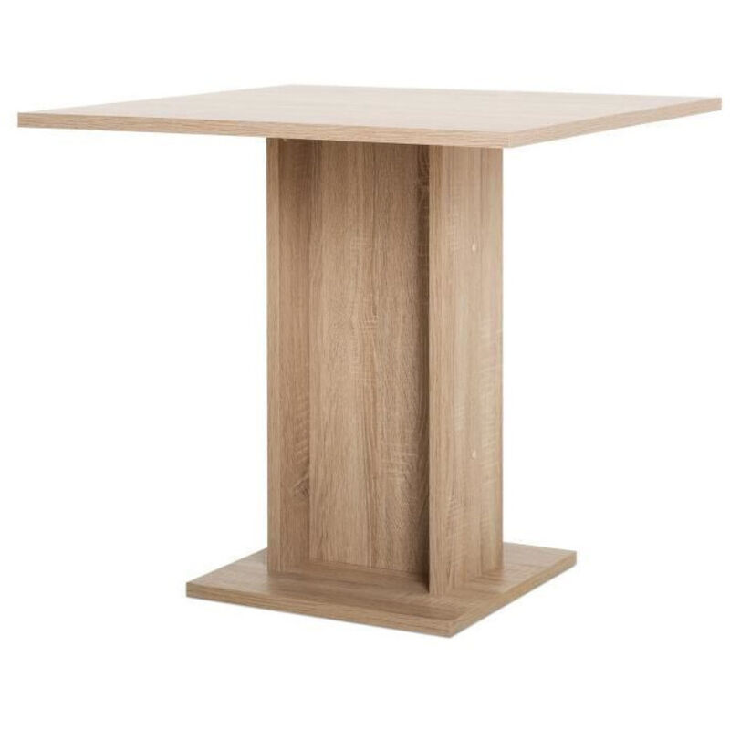 GUSTAVE Table a manger carree de 2 a 4 personnes classique decor chene - L 80 x l 80 cm