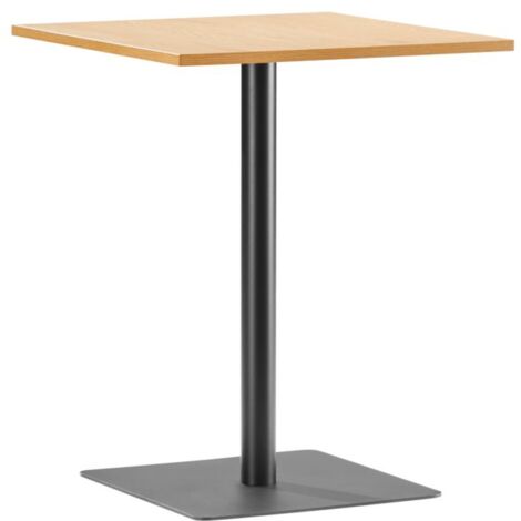Table à manger carrée TRAKT avec plateau finition chêne et pieds en métal noir - 60x60 cm - Bois