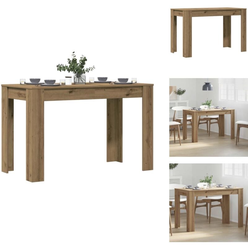 Table à manger chêne artisanal 120x60x76 cm bois d'ingénierie - Table À Manger - Tables À Manger - Table - Table De Cuisine