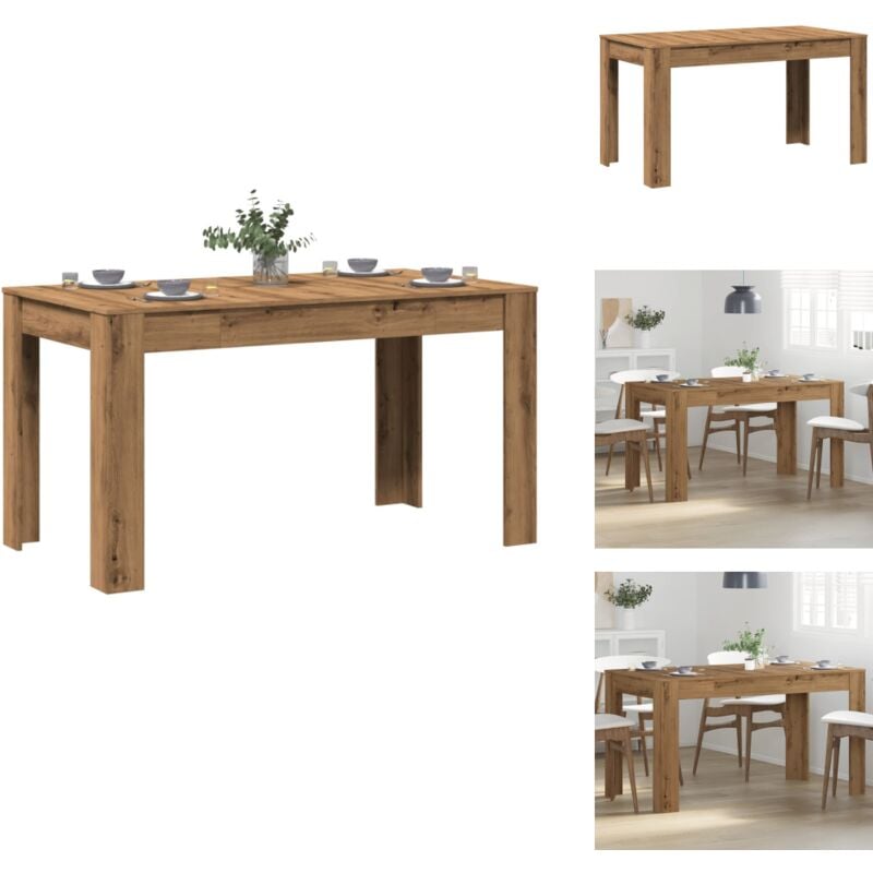 Vidaxl - Table à manger chêne artisanal 140x74,5x76 cm bois d'ingénierie - Table à Manger - Tables à Manger - Table - Table De Cuisine
