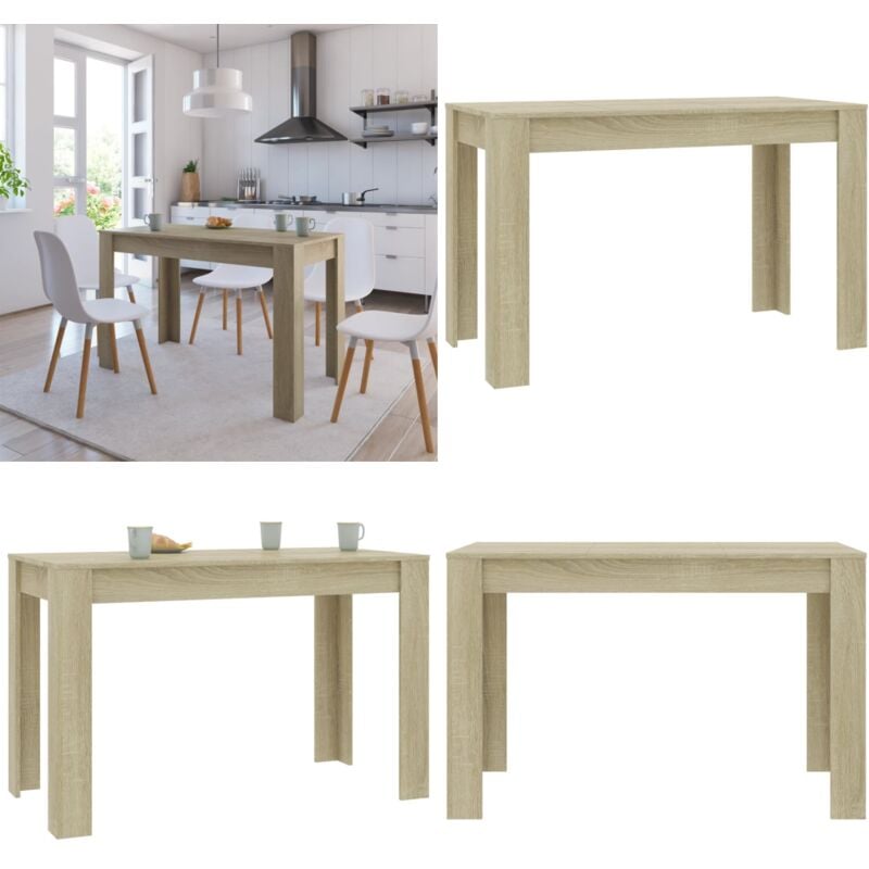 Vidaxl - Table à manger Chêne sonoma 120x60x76 cm Bois d'ingénierie - Table à Manger - Table Ronde - Table Rectangulaire - Meubles De Salle à Manger