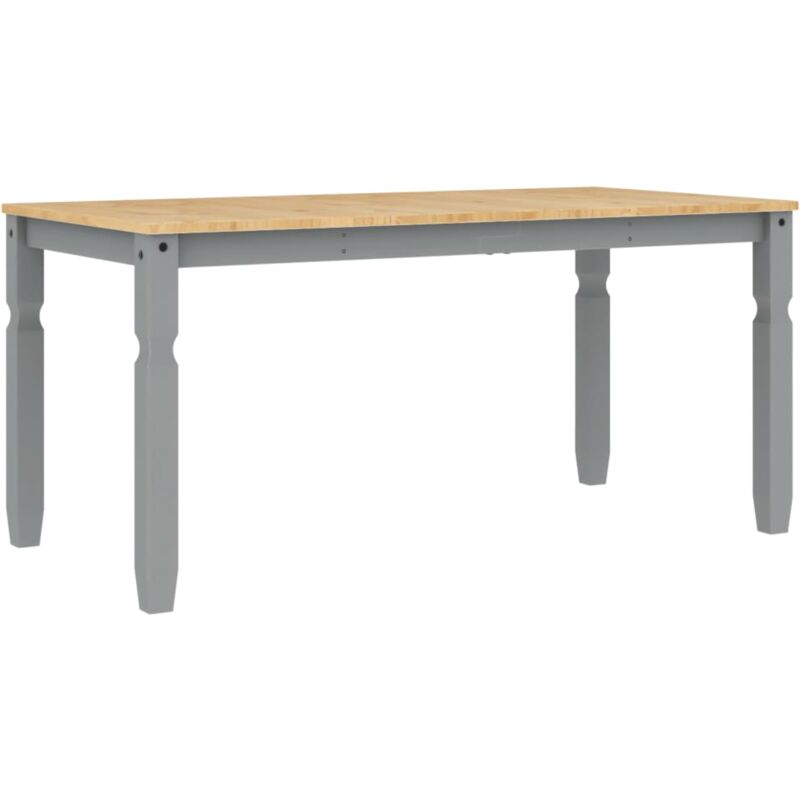 Vidaxl - Table à manger Corona gris 160x80x75 cm bois massif de pin