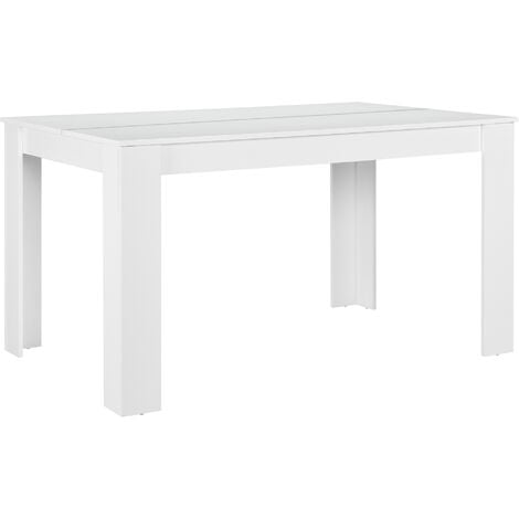 Table à manger extensible Brixton 160-200cm pieds blanc + 6 chaises Suedia  blanches