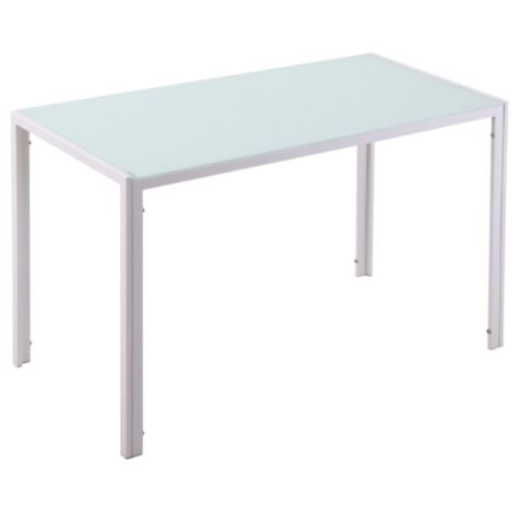 Table à manger cuisine grande 120x60x75 cm design moderne blanche