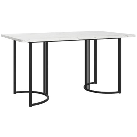 Table à manger cuisine pièce unique pieds ajustables blanc noir salon salle à manger
