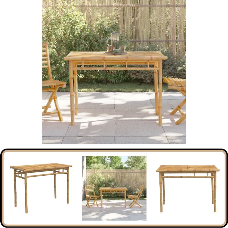 Table à manger de jardin 110x55x75 cm bambou - Table à Manger Extérieur - Table Jardin Bambou - Mobilier De Jardin Rustique - Table Repas Extérieure