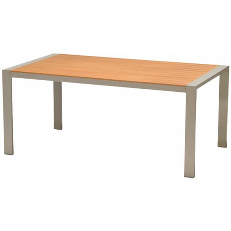 Table à Manger de Jardin Chillvert Nápoles Bois Aluminium 170x96,5x75 cm Beige