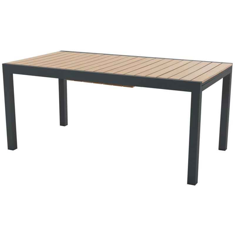 Vente-unique - Table à manger de jardin extensible en aluminium et polywood L.170/230 cm - Naturel clair et anthracite - macila de mylia