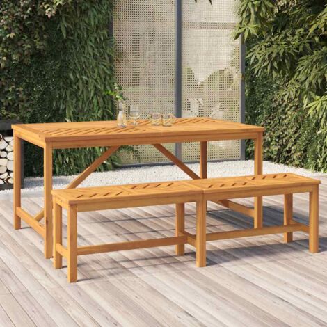 Table à manger de jardin Scandinave - Table de salle à manger 150x90x74 cm bois d'acacia solide BV147123 - BonneVie