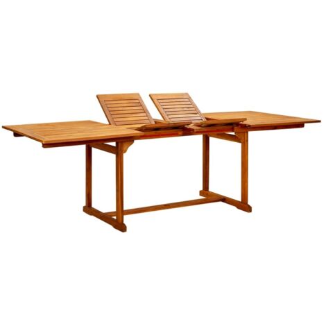 Table à manger de jardin, Table à dîner, Table d'extérieur (160-240)x100x75cm Bois d'acacia massif GHY4979