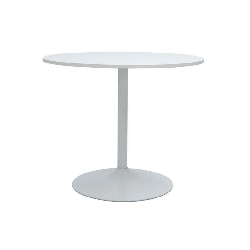 Miliboo - Table à manger design blanc ronde D90 cm calista