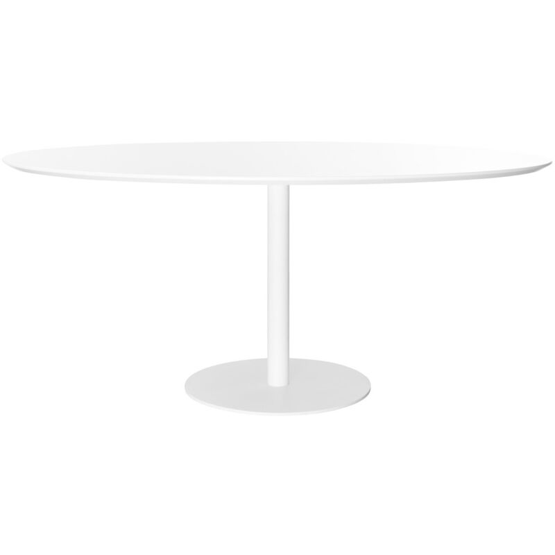 Miliboo - Table à manger design blanche ovale L169 cm HALIA