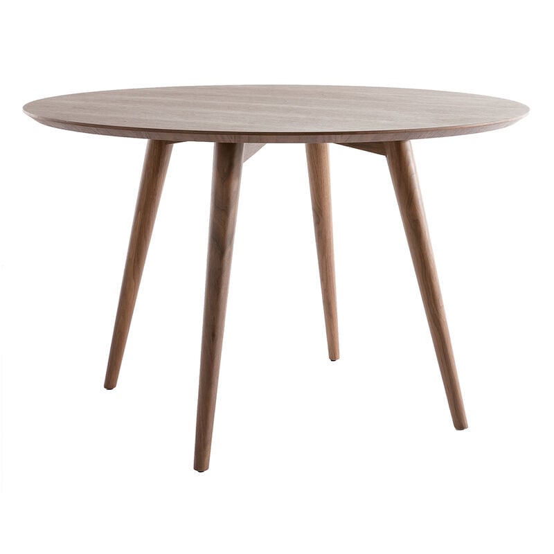 Miliboo - Table à manger design ronde noyer D120 cm livia