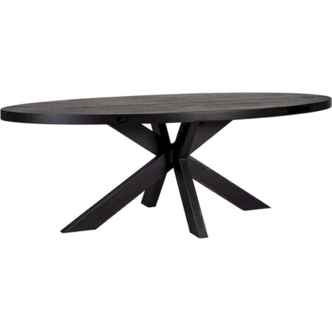 Table à manger design pieds noirs - Noir profond