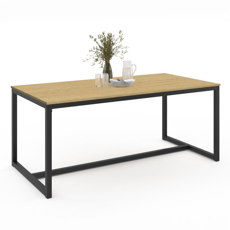 Idmarket - Table à manger rectangle detroit 8 personnes design industriel 180 cm