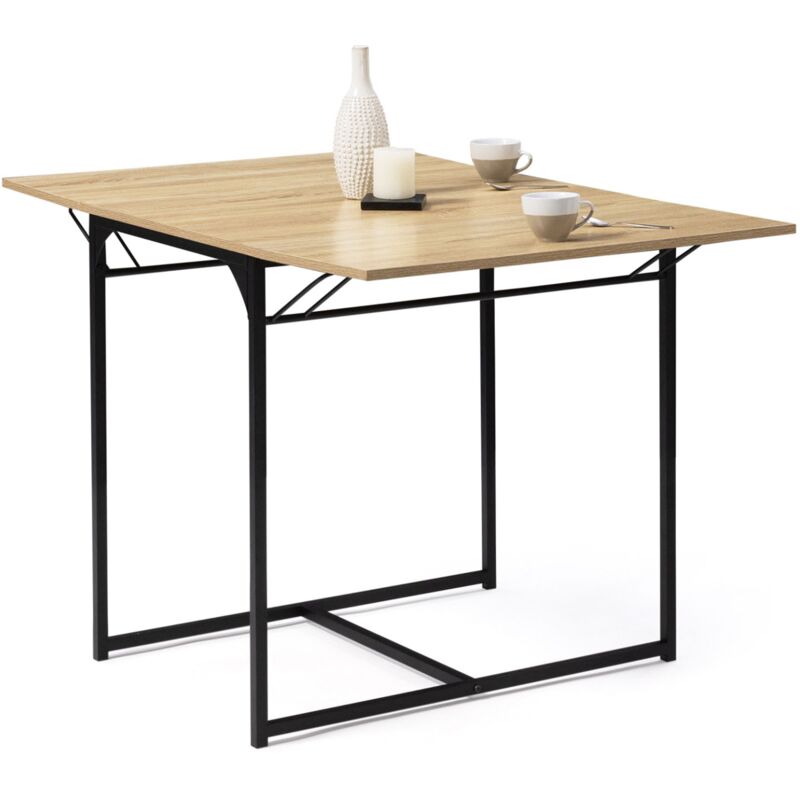 Table à manger extensible rectangle detroit 2-6 personnes design industriel 60-120 cm