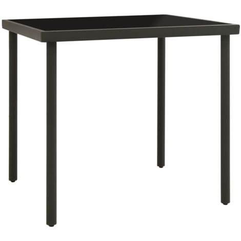 Table à manger d'extérieur Anthracite 80x80x72 cm Verre et acier vidaXL