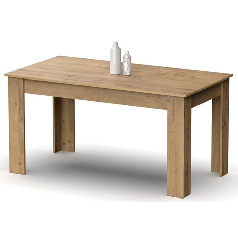 Table à manger en aggloméré et mélamine finition cambrian coloris chêne doré - Longueur 140 x Profondeur 80 x Hauteur 77 cm -PEGANE-