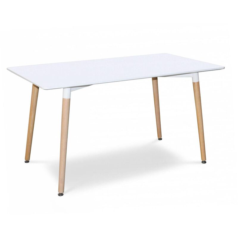Deco In Paris - Table à manger en bois laquée blanc CAMILIA