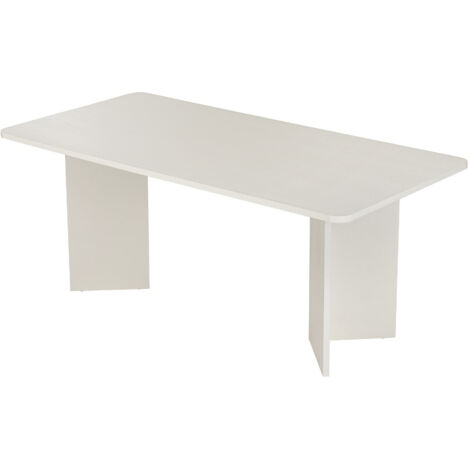 Table à manger en bois "Linza" 180 x 90 x 75 cm - Blanc de bois