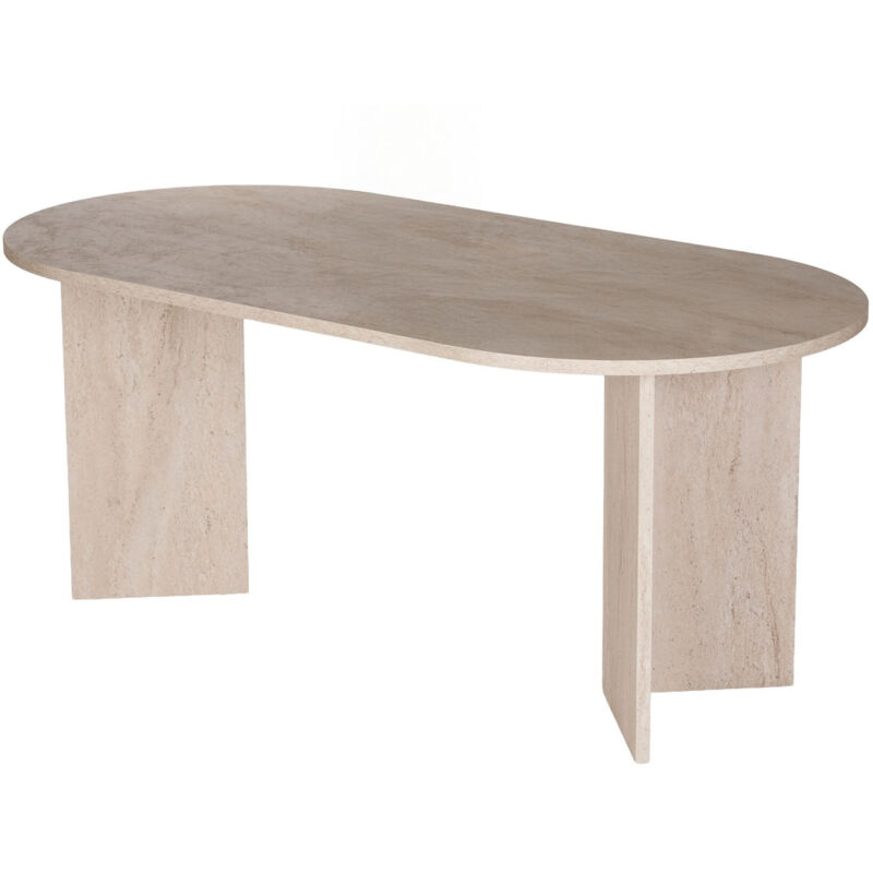 Table à manger en bois "Sablin" - 180 x 89 x 75 cm - Travertin