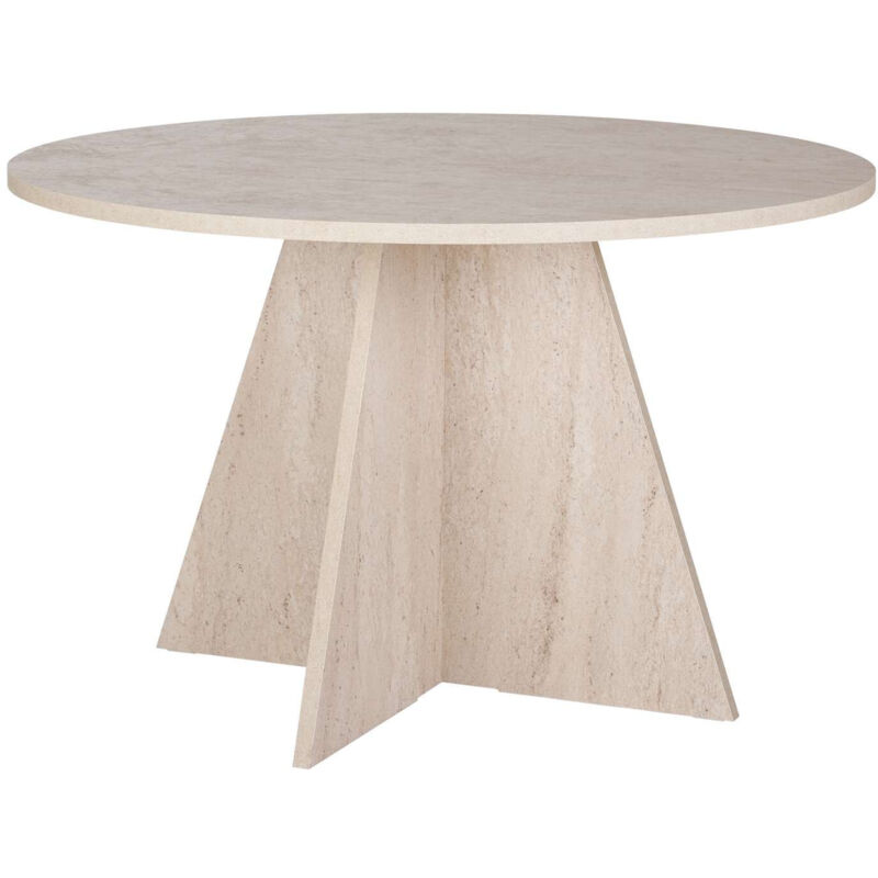 Table à manger en bois "Virella" - 120 x 120 x 75 cm - Travertin