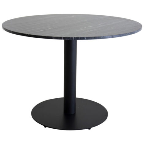 Table à Manger en Marbre "Estelle" 106cm Gris Foncé & Noir