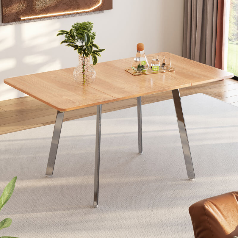 Modernluxe - Table à manger en mdf - 140 x 80 cm - adaptée pour 4 à 6 personnes - Naturel