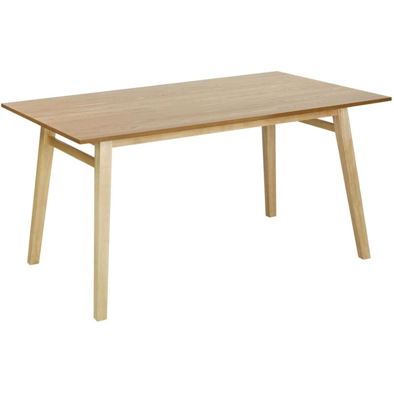 Beliani - Table à Manger en mdf et Bois d'Hévéa Clair Finition Plaquée pour 6 Personnes 150 x 90 cm Varley