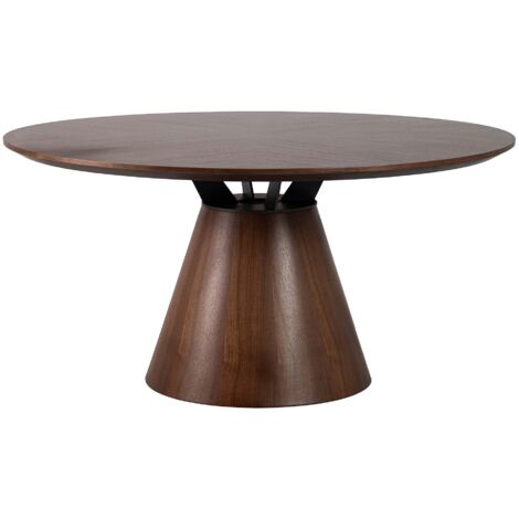 Table à manger en noyer et métal noir Surrey 150 x 150 x 75 cm