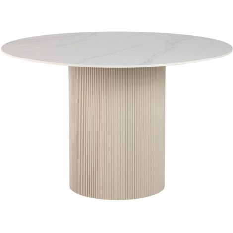 Table à manger en pierre blanche Orizaba 120 x 120 x 77 cm