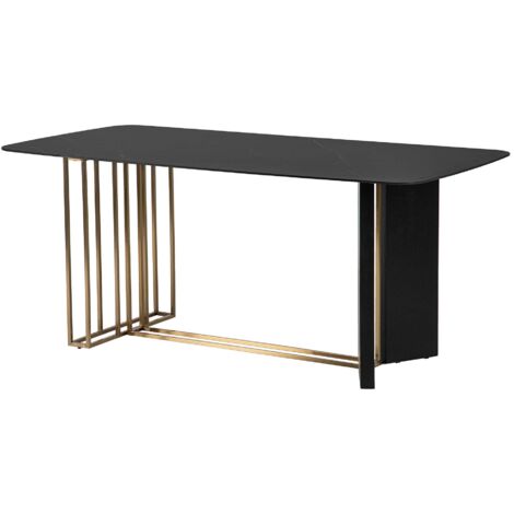 Table à manger en pierre Calcis en acier inoxydable 180 x 90 x 77 cm