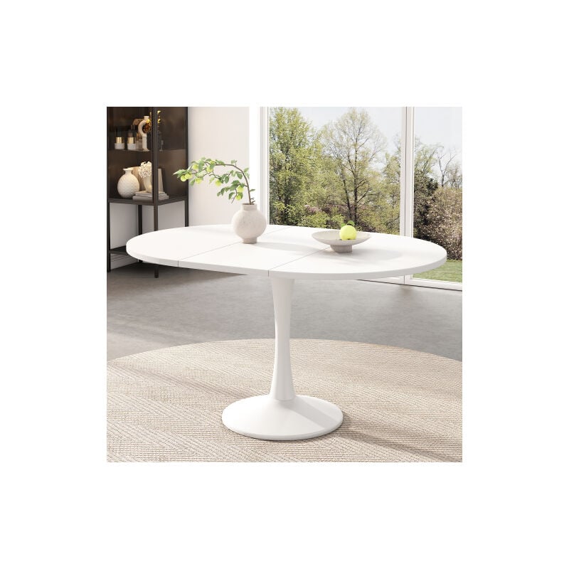 Okwish - Table à manger extensible 100/140x100x75 cm table basse de loisirs, table à manger simple et moderne, blanc