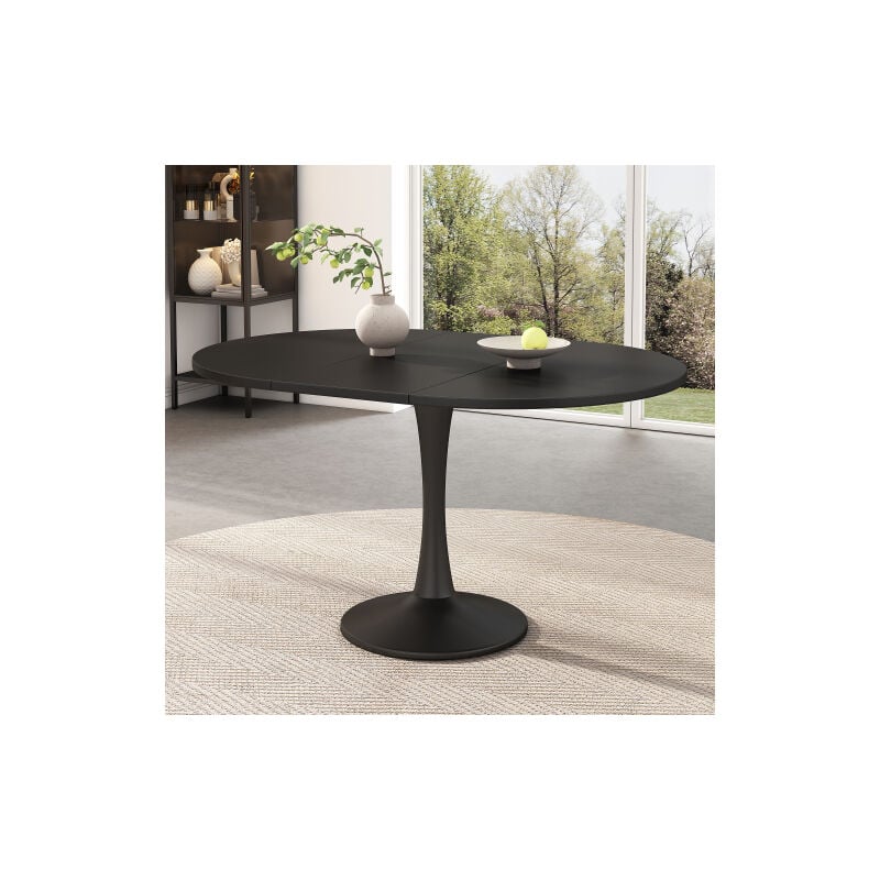 Okwish - Table à manger extensible 100/140x100x75 cm table basse de loisirs, table à manger simple et moderne, noir