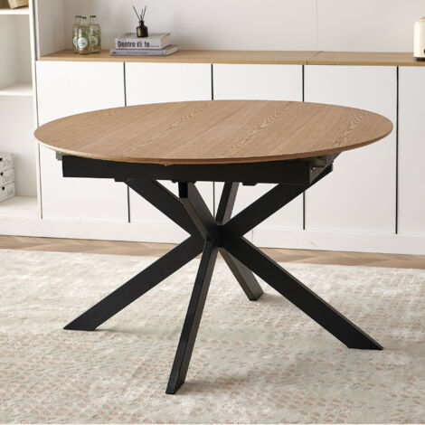 Table à manger extensible 120-200 cm pieds en métal noir - VENTER
