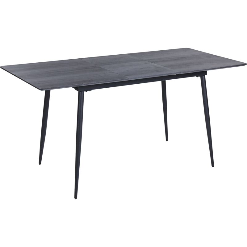 Beliani - Table à Manger Extensible 120/160 x 80 cm en mdf avec Pieds en Acier Noir Gelanda