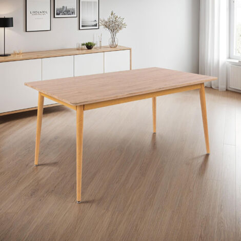 Table à manger extensible 160-200x90x76 cm effet chêne - UBELI