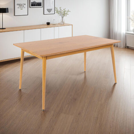 Table à manger extensible 160-200x90x76 cm naturel - UBELI