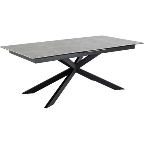 Table à manger extensible 200/240x100x76 cm en céramique grise